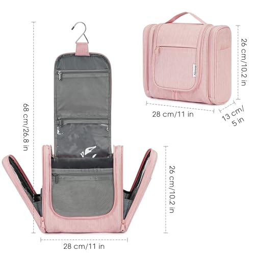 Large Hanging Toiletry Bag for Women Travel Makeup Bag Organizer Toiletries Bag Dry Wet Separation