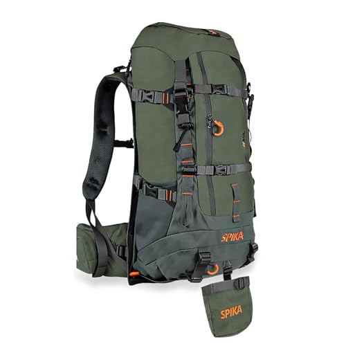 Hunting Backpack Internal Frame for Men Waterproof Hunting Pack with Rifle Holder Rain Cover Extendable 40L+ Capacity