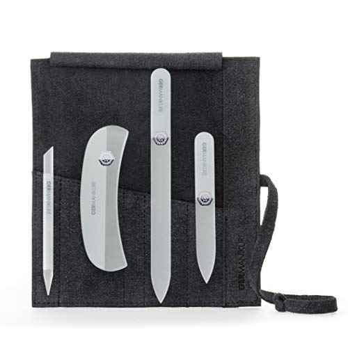 Czech Gray Crystal Glass Nail File Set