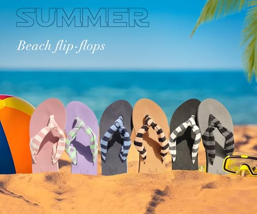 Flip Flops for Women Arch Support Summer Beach Sandals Black Size 5