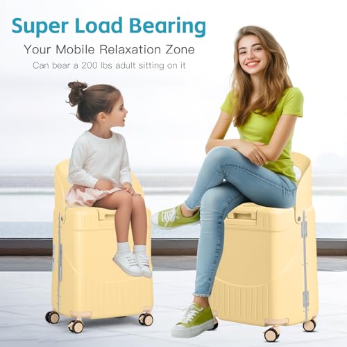 22" Ride On Luggage with Seat for Kids & Adults
