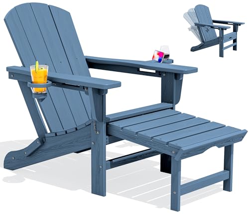HDPE Folding Adjustable Adirondack Chair with Footrest