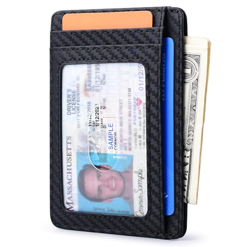 Slim Minimalist Front Pocket RFID Blocking Leather Wallets for Men and Women