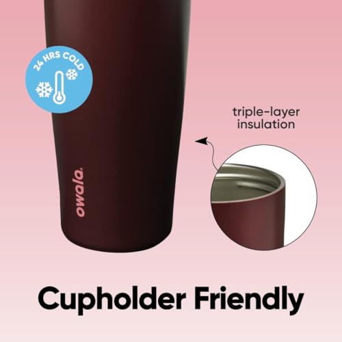 FreeSip Sway Stainless Steel Water Bottle 40 oz Black Cherry