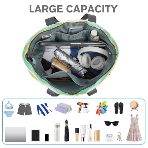 Beach Bag Waterproof Sandproof Large Capacity Foldable for Women