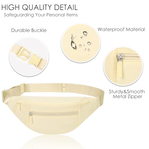 Large Yellow Waist Bag Sling Fanny Pack for Women Trendy Travel Essential