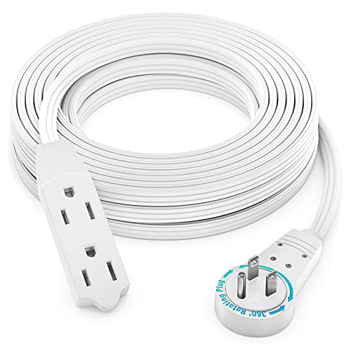 25 Ft UL 360° Rotating Flat Plug Extension Cord (25 Foot)