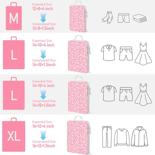 4 Set Compression Packing Cubes For Travel Bags Organizer For Luggage Suitcase Organizer