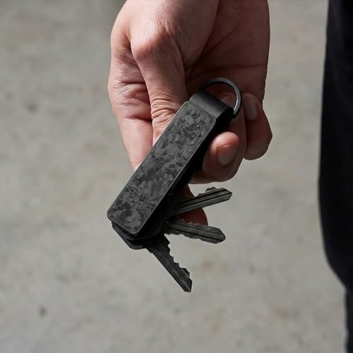 Metallic Aluminum Black Forge Carbon Fiber Key Organizer holder