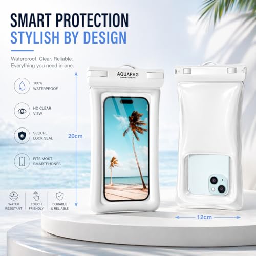 IPX8 Floating Waterproof Phone Pouch 2 Pack (2 Count)