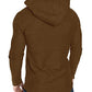 Mens Fashion Athletic Hoodies Sport Sweatshirt Solid Color Fleece Pullover Brown Large