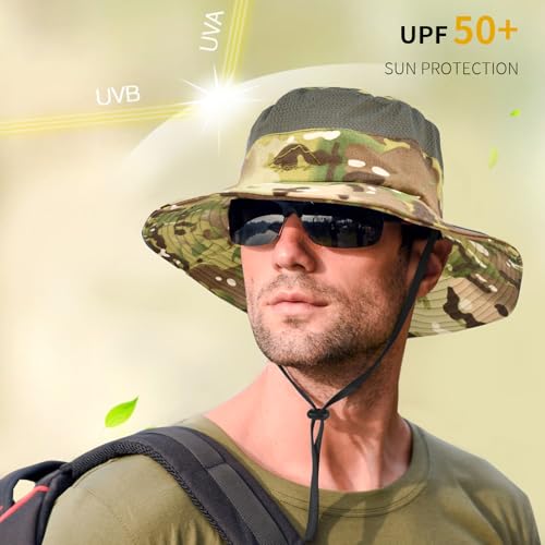 Sun Hats for Men Women UPF 50+ Breathable Wide Brim Summer Fishing