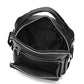 Genuine Leather Men Messenger Bag Small Shoulder Crossbody Pack Handbag for Everyday Casual Travel Business Outdoor Casual Vintage Daypack Black