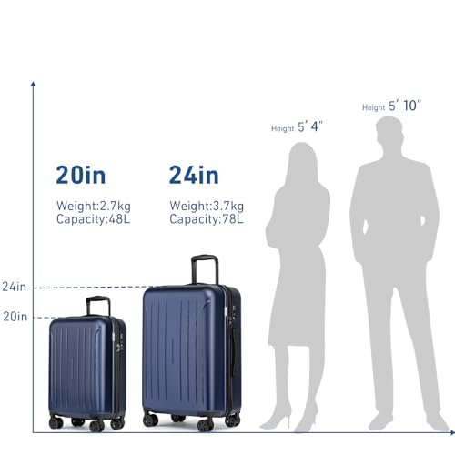 Carry on luggage 22x14x9 Airline Approved Hardshell Suitcase