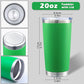 20oz Tumbler with Lid Stainless Steel Tumblers Insulated Mug Green 12P (12 Count)