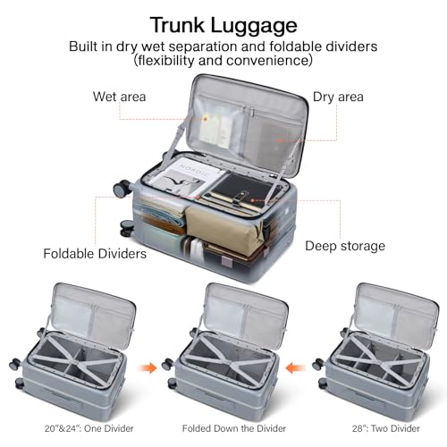28 Inch Checked Luggage with Cup Holder and USB Ports