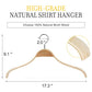 Slim Natural Wood Hangers with Extra Soft Non (10 Count)