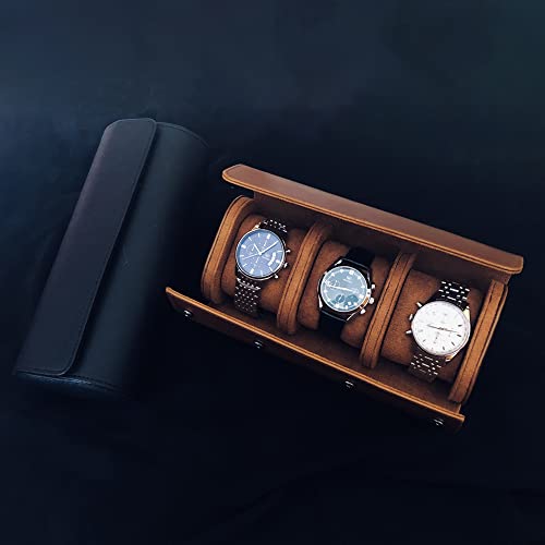 Longjet Watch Roll Travel Case for Men Portable Watches Organizer Box