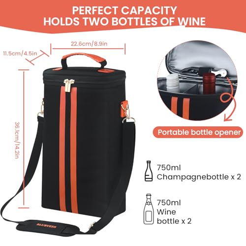 2 Bottle Insulated Wine Carrier Tote (2 Count)