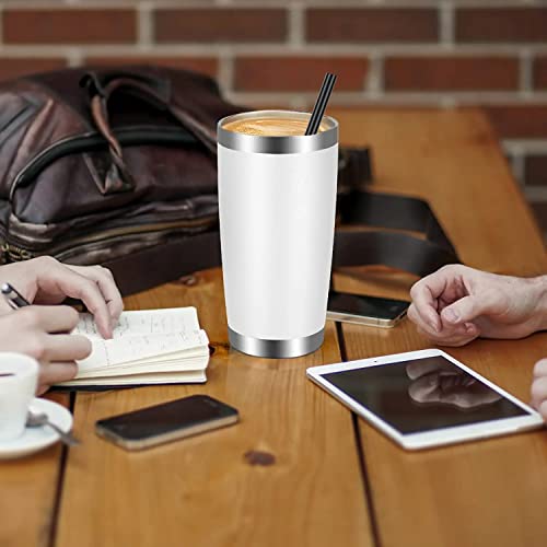 20oz Tumbler with Lid and Straw Stainless Steel Tumbler Cup Vacuum Insulated Double Wall Travel Coffee Mug Powder Coated Coffee Cup