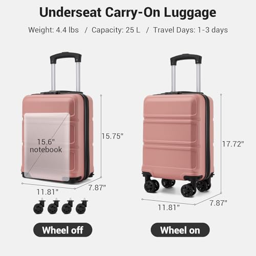 15'' Underseat Carry On Luggage Airline Approved Lightweight