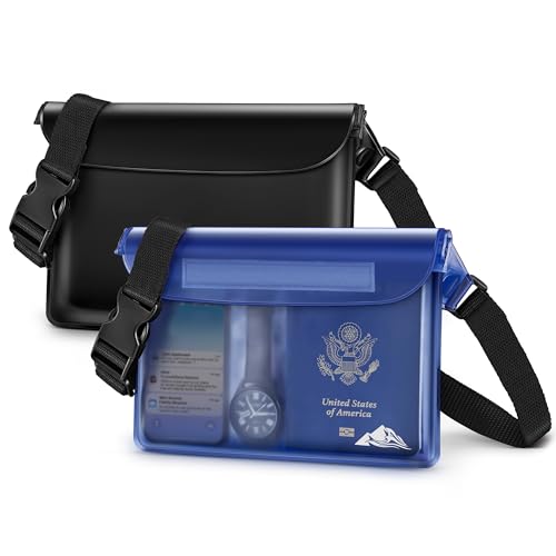 2 Pack Waterproof Fanny Pack Pouch Dry Bag for Phone Passport Purse (2 Count)