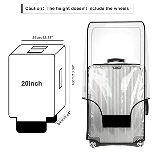 Luggage Cover 20 Inch Clear Suitcase Cover 0.4mm Thick PVC Transparent