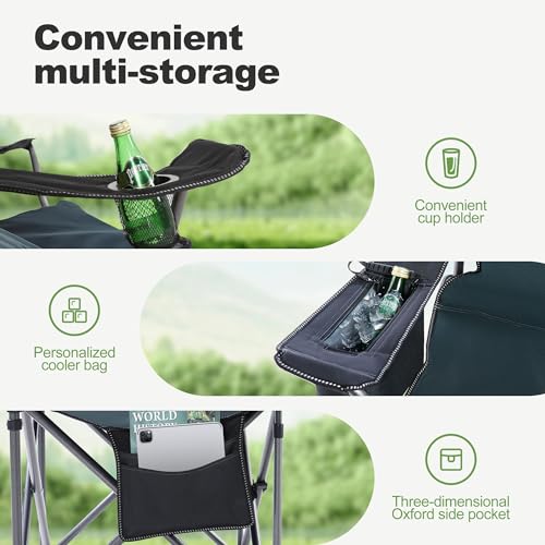 Folding Camping Chair Oversized Heavy Duty Padded Outdoor Chair (2 Count)