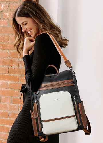 Vegan Leather Laptop Backpack for Women 15.6 inch Work Backpack Fashion Travel Backpack Purse for Business College