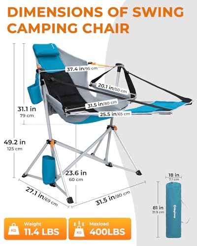 2 Pack Hammock Chairs with Footrest (2 Count)