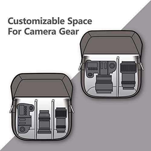 Canvas Crossbody Camera Bag with Rain Cover for Women Men