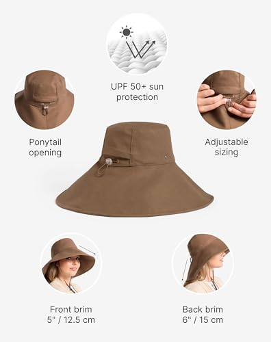 Women's Ultra Wide Cotton Linen Hat UPF 50+