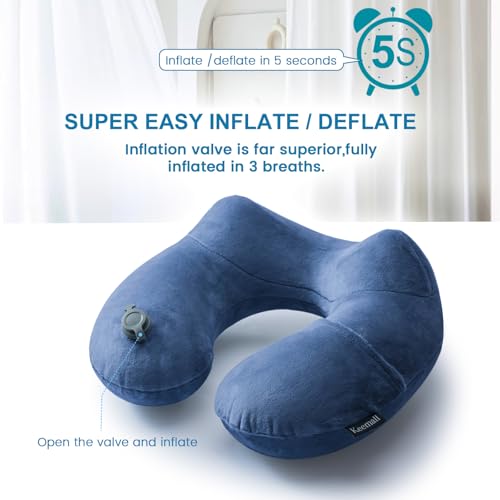 Inflatable Travel Neck Pillow for Airplane to Relieve Neck Pain
