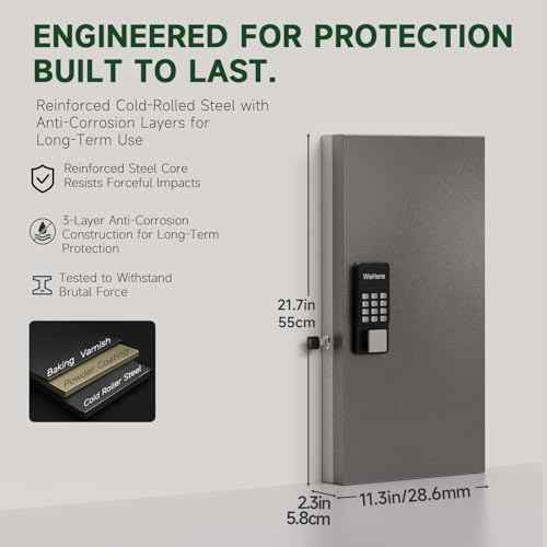 48 Key Lock Box Smart Key Organier Cabinet with Keypad & App for Office