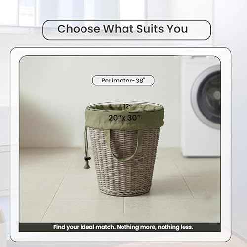 LFH Home Large Premium Cotton Rich Canvas Laundry Bag with Drawstring and Handles Heavy Duty (6 Count)