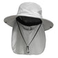 Sun Fishing Hats with Neck Flap for Men Pure Lightgrey