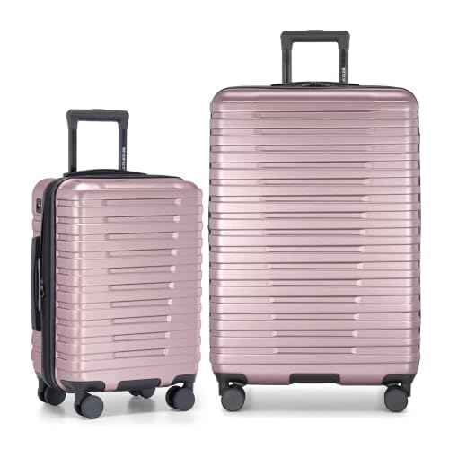 Boren Expandable Hardside Rugged Travel Luggage with 8 Spinner Wheels (2 Piece)