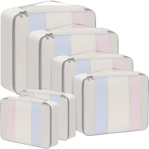 6 Set Packing Cubes Various Sizes Packing Organizer for Travel Accessories Luggage Carry On Suitcase