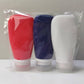 Travel Bottles for Toiletries, TSA Approved 3 oz Leak Proof Silicone Soft Refillable Squeeze Travel Size Containers BPA Free for Air Travel, Shampoo, Conditioner, Oils, Patriotic (Red-White-Blue)