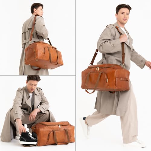 Vintage Genuine Leather Duffle Bags For Men Denver XL