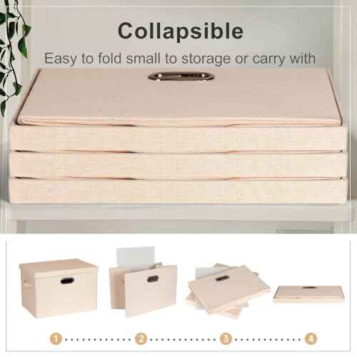 Storage Bins with Lids Fabric Closet Organizers Cubes Office Organization (3 Count)