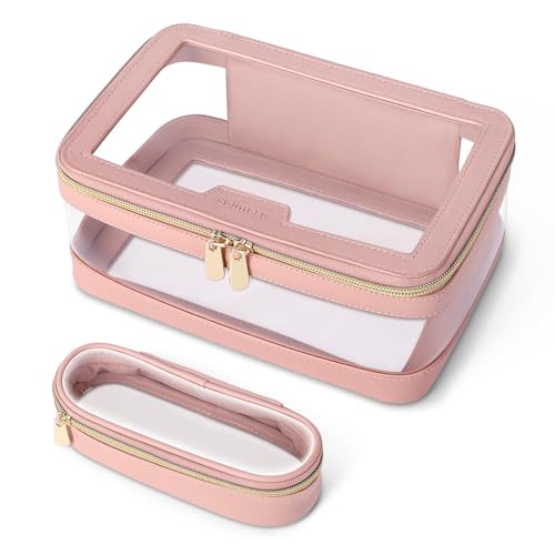 Travel Clear Makeup Bag with Makeup Brush Bag (2 Count)