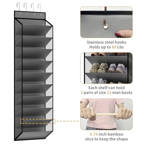 10 Tiers Mesh Over Door Shoe Organizer Storage