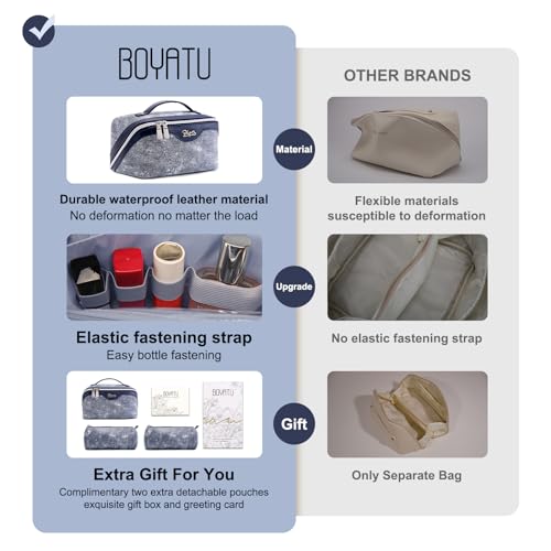 Travel Makeup Bag Cosmetic Bags for Women (3 Count)
