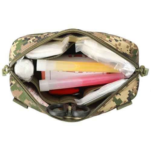 Tactical Molle Admin Pouch Utility Laser Cut EDC Tool Pouch Bag Horizontal Modular Pouches Include US Flag Patch and Keychain