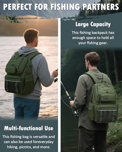 50L Fishing Backpack with Tackle Boxes