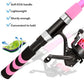 Kids Fishing Rod and Reel Combo Push Button Small Collapsible Telescopic Fishing Pole Kit Beginner Youth Girls Fishing Starter Set Tackle