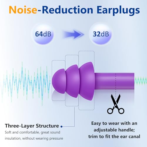 200 Pairs Reusable Silicone Ear Plugs for Sleeping Noise Cancelling (200 Count)