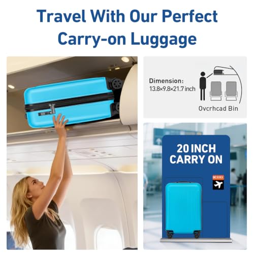 Carry on luggage 22x14x9 Airline Approved Suitcase