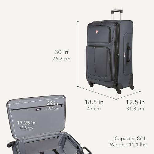 Sion Softside Expandable Spinner Luggage Durable Lightweight Travel Suitcase